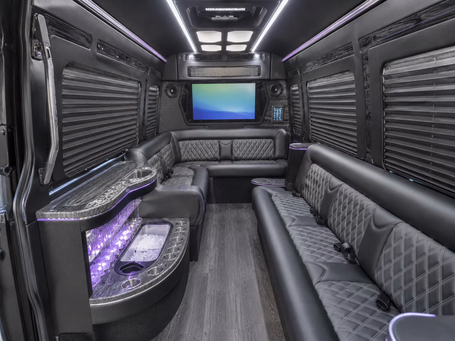 commerce city 30 passenger party bus interior